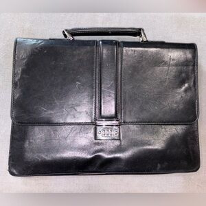 GUC Montblanc Classic Black Leather Briefcase